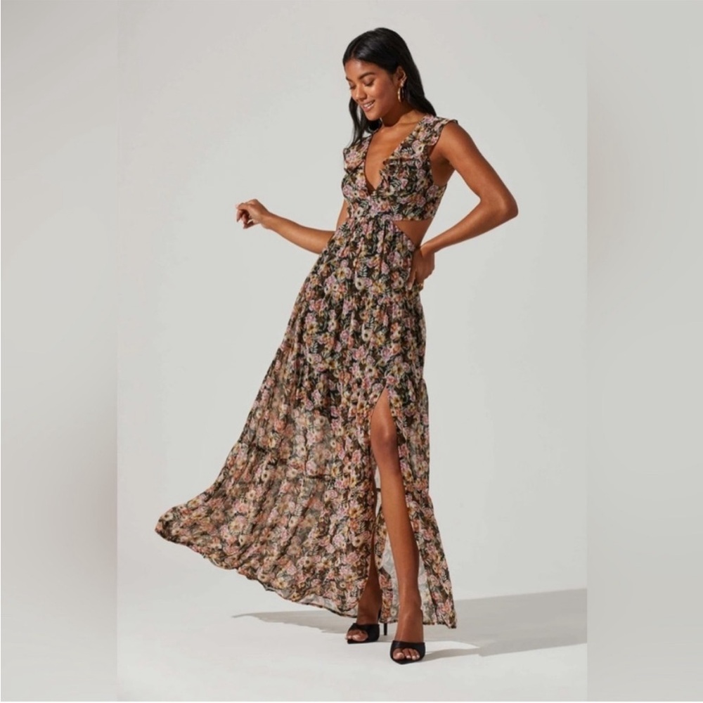 ASTR the label Women's Maxi Floral Cutout Dress